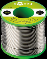 51123 Soldering wire, lead-free, 250-g reel, 1.0 mm, Sn95.8