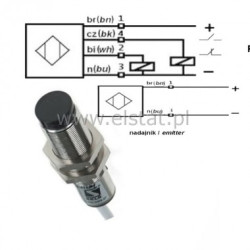 Bariera optyczna; 20m; 6-36VDC; NPN; NO; fi 12mm
