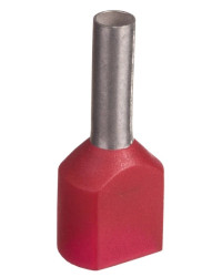 Końcówka tulejkowa izolowana TID 2x1mm2/8mm czerwona cynowana TID2x1L8 /100szt./