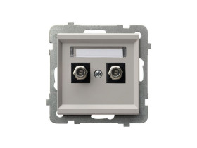 SONATA Gniazdo podwójne antenowe typu F kaszmirowy GPA-2RF/m/82 OSPEL