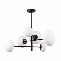 Efektowna lampa wisząca do jadalni OMI kolor Czarny, ramiona z szklanymi kloszami - 1196 Zuma Line