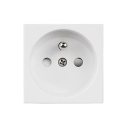 Gniazdko typu E (francuskie) Maclean, pasuje do szklanych ramek, białe MCE718W