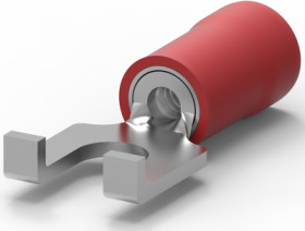 Insulated forked cable lug, 0.3-1.42 mm², AWG 22, 3.68 mm, M3.5, red, 8-32561-1