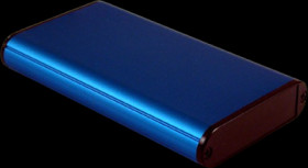 Aluminum enclosure, (L x W x H) 120 x 72 x 19 mm, blue, IP54, 1455B1202BU