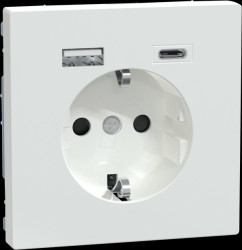 MEG2367-6035 Earthed contact outlet, USB charger, lotus white, System Design