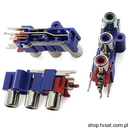 JPJ6411-01-852-RF 3 x Cinch Socket RGB THT HOSIDEN