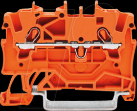 2001-1202 2-conductor feed-through terminal, 18 A 0.25 - 1.5 mm² orange