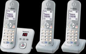 KX-TG6823GS DECT telephone with answering machine, three handsets