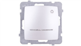 Karo Przycisk /Światło/ Z Podświetleniem Srebrny Perłowy Łp-5Ss/M/43