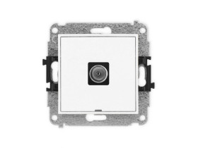 MINI Mechanizm gniazda antenowego pojedynczego TV, bez pola opisowego biały mat 25MGTVBO-1 KARLIK