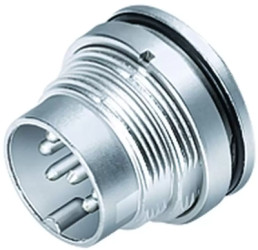 Panel plug, 19 pole, solder connection, screw locking, straight, 09 0463 80 19