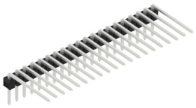 Pin header, 20 pole, pitch 2.54 mm, angled, black, SL315220Z