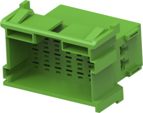 Plug, unequipped, 21 pole, straight, 3 rows, green, 1-967630-4