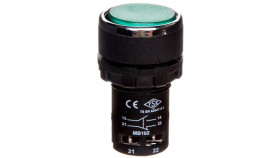 Przycisk Sterowniczy Monoblok, Kryty, Niestabilny, 1No+1Nc, Zielony T0-Mb102dy