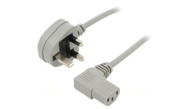 Kabel: 3X0,75Mm2, Bs 1363 (G) Wtyk,Iec C13 Żeński Kątowy Prawy Lt-318(3A)...