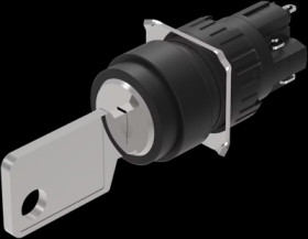 Key switch, Ø 18 mm, round, 1 NC / 1 NO, Rest (a) - Maintained, Soldering terminal, IP65, according to DIN EN 60529