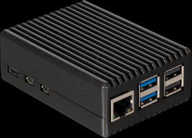 RB-ALUCASEP5-08 Housing for Raspberry Pi 5, aluminum, black, ideal heat dissipat