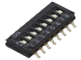 Przełącznik DIP-SWITCH Ilość sekcji 8 ON-OFF 0,025A/24VDC A6H-8101