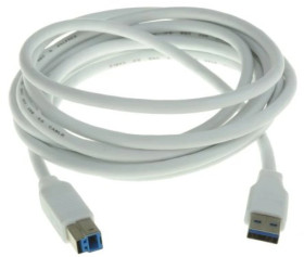 Kabel USB, dł. 3m, kolor: Biały