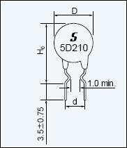 Termistor NTC 5 Ohm śr.10 mm