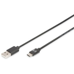 Digitus AK-300154-018-S USB cable USB 2.0 USB-C® to USB-A 1.80 m Black