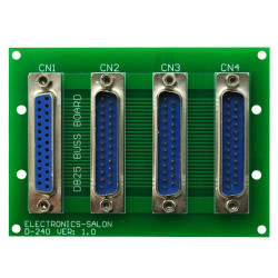 ELECTRONICS-SALON Panel Mount DB25 1 Female 3 Male Buss Board, DB-25 Busboard, D-Sub Bus Board Module.