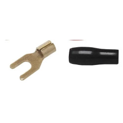 Konektor widełkowy M3 złoty MRS 12GA czarny /na kabel 4-6mm2