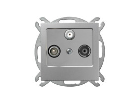 AS Gniazdo antenowe RTV-SAT przelotowe srebrne GPA-GSP/m/18 OSPEL