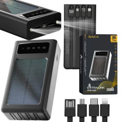 Powerbank Solar Power bank, USB-C Extralink EPB-092 20000mAh Czarny