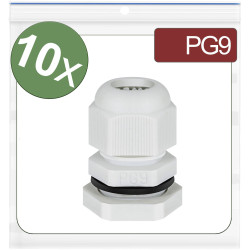 Quadrios 24CA392 Cable gland PG9 Polyamide Grey 10 pcs Cable Screw Connectors