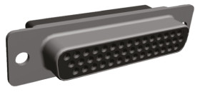 Złącze D-Sub 44-pinowe Żeński Proste Montaż na kablu Złoto na niklu