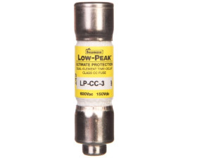 Wkładka bezpiecznikowa cylindryczna 10x38mm 3A 600V AC/150V DC, zwłoczna, klasa CC LP-CC-3