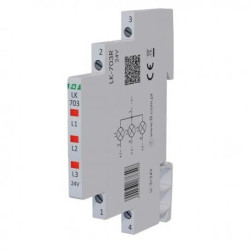 Lampka modułowa 3-fazowa czerwona LED czerwona Slim 1/2 modułu 230V LK-703R
