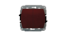 Trend Łącznik Jednobiegunowy Ze Schodowym Podświetlany Brązowy 4Wp-10L