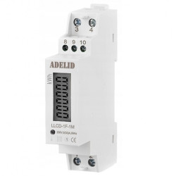 Licznik zużycia energii elektrycznej 1-fazowy 5/32A 1-modułowy z wyświetlaczem LCD ADELID