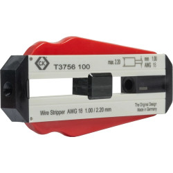 Precision wire stripper for PVC wires, PTFE wires, AWG 18, cable Ø 1 mm, L 97 mm, 24 g, T3756 100