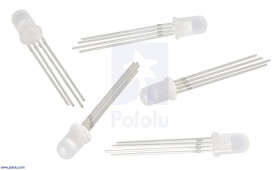 Pololu T1-3/4 (5mm) RGB LED with Diffused Lens (5-pack)