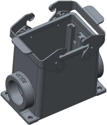 Housing, size HA32, die-cast aluminum, M25, angled, clip locking, IP65, T1449320125-000