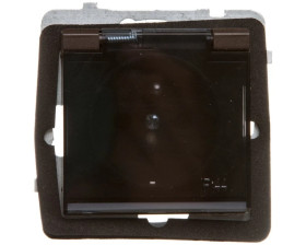 SONATA Gniazdo bryzgoszczelne z/u IP44 klapka przezroczysta czekoladowy metalik GPH-1RZ/m/40/d