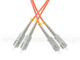 Patchcord światłowodowy MM, SC/UPC-SC/UPC, 62,5/125, dupleks, OM1, 2m