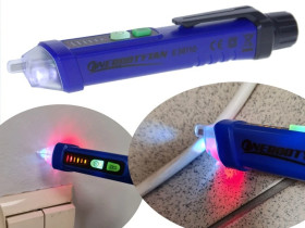 Próbnik napięcia 12-1000V / BEZDOTYKOWY WSKAŹNIK NAPIĘCIA 1000V / Jednobiegunowy wielofunkcyjny próbnik elektryczny Fazer E38110