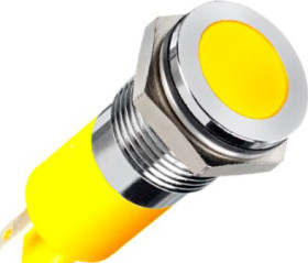 Signal light, 24 V (DC), yellow, 4 mcd, Mounting Ø 16 mm, pitch 1.25 mm, LED number: 1, Q16F1CXXY24E