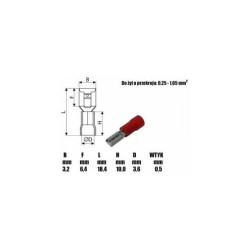 Gniazdo płaskie KFR-2.8x0.5 izolowane