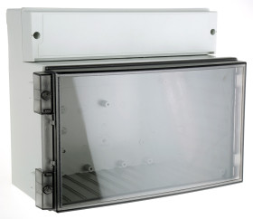 Obudowa, poliwęglanowa wysokość zew: 156 mm szerokość zew: 219 mm długość zew: 280 mm IP65 280 x 219 x 156mm