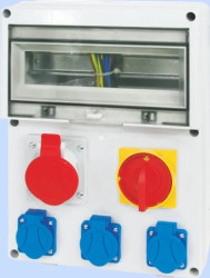 Rozdzielnica stacjonarna 12 modułów, łącznik 0-1 40A, 1x16A 3P+N+Z, 3x16A 2P+Z RSE-04 942092