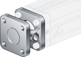 Ucho proste kompletne do siłownika pneumatycznego D100, ISO15552/6431, ISO21287, ze śrubami montaż.