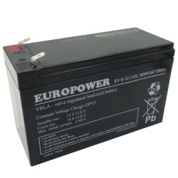Akumulator 12V-9Ah EV T2 EP żelowy 12V-8Ah/C10 EUROPOWER JAPAN TECH. (6.3mm)
