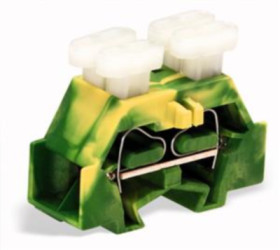 4-wire terminal, spring-clamp connection, 0.08-2.5 mm², 1 pole, 24 A, 6 kV, yellow/green, 261-347/342-000