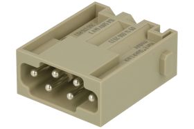 Wtyk; Han E Quick-Lock; 09140062633; 6 torów; poliwęglan; proste; zatrzaskowy; 16A; 500V; szary; srebrzone; 0,5÷2,5mm2; Harting;