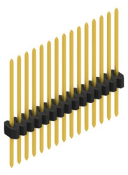 Pin header, 15 pole, pitch 1.27 mm, straight, black, 10060779